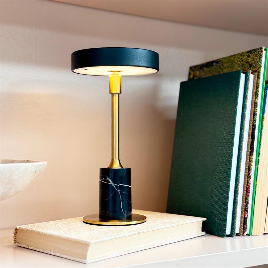 Starlight LED Mini Genopladelig Bordlampe - Sort/Marmor