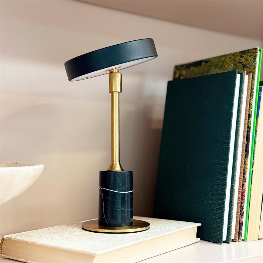 Starlight LED Mini Genopladelig Bordlampe - Sort/Marmor