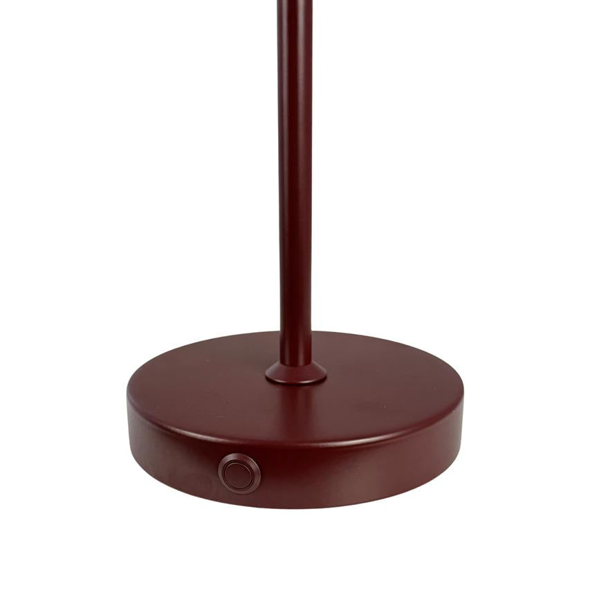 Stockholm LED Genopladelig Bordlampe V. 2.0 - Mørkerød